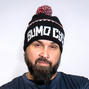 Check Pom-Pom Beanie