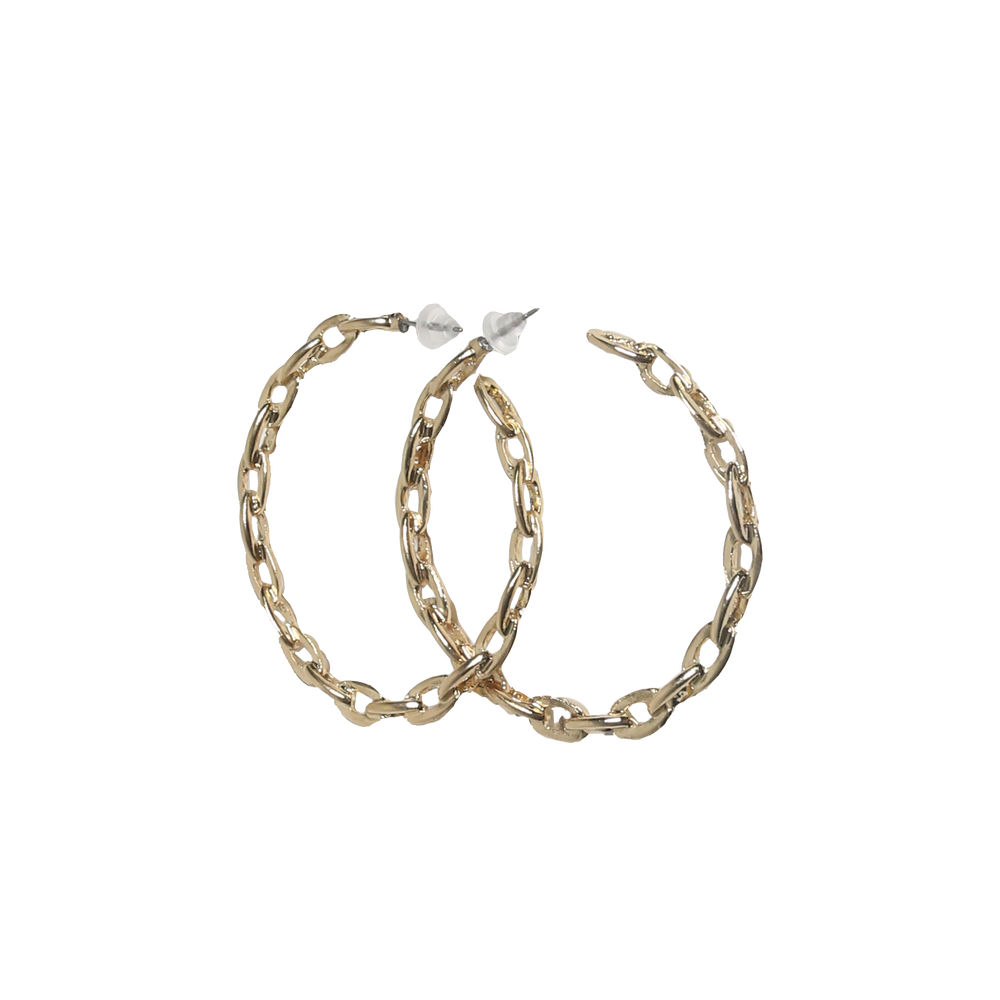 
                  
                    Gold Chain Hoop Earrings
                  
                